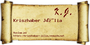 Kriszhaber Júlia névjegykártya